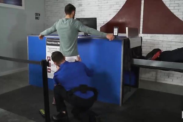 Boy thinks he can just waltz through security at the airport
