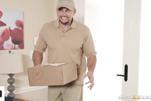 Busty wife doll in stockings gives a very good blowjob