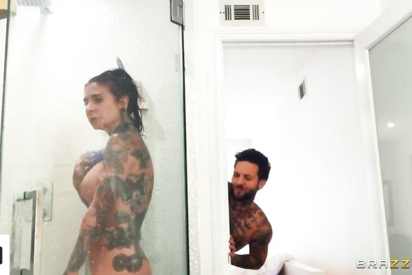 Inked couple engages in vigorous banging to calm the feeling of lust