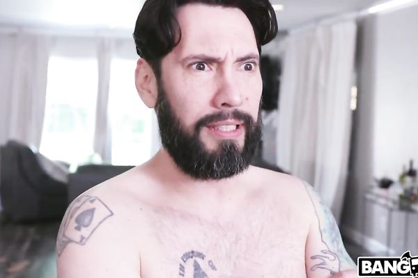 Sporty hottie fucked good by a tattooed fat guy