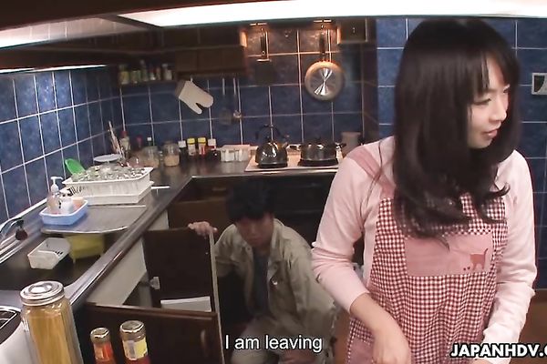 Lovely housewife had wild sex with a plumber