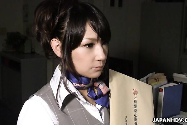 Naughty office babe demands favors from guys