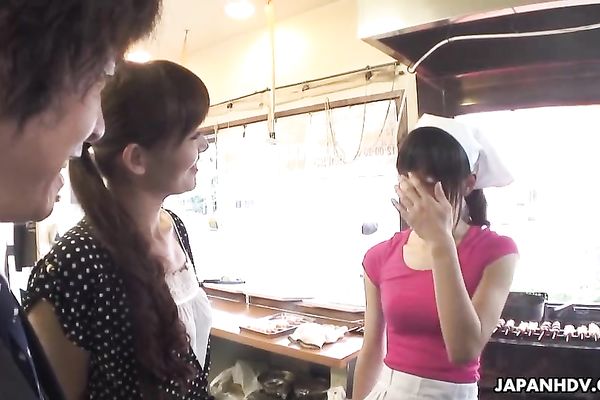 Pretty girl had group sex at work, all day